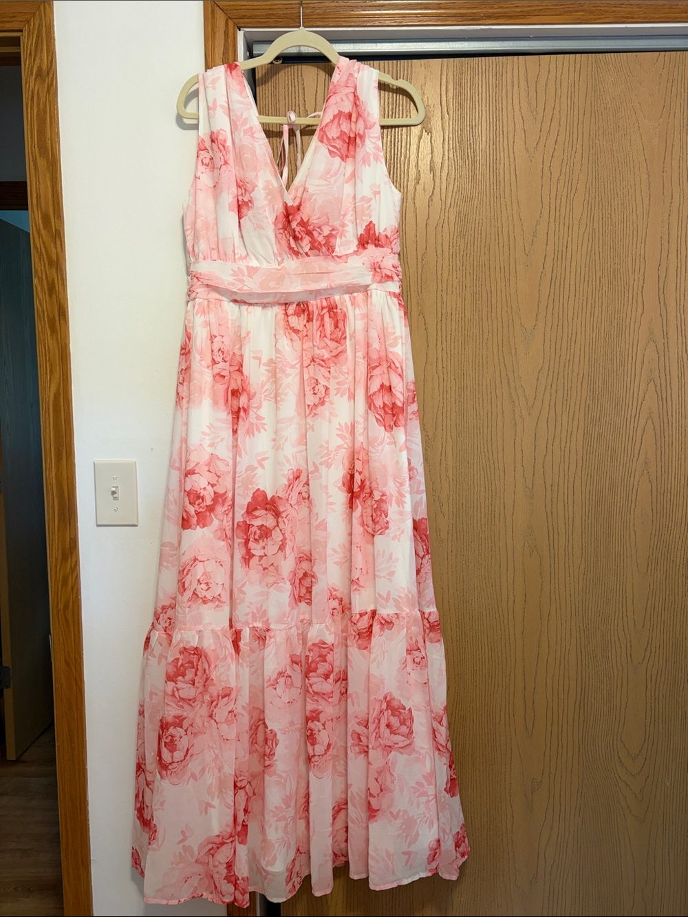 Flying Tomato Pink Floral V-Neck Maxi Dress